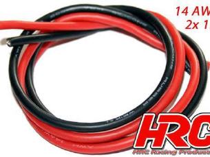 Câble silicone rouge et noir 14AWG 2,0mm2