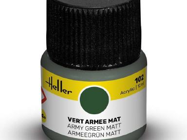 Peinture Acrylique Heller 102 Vert Armée  Mat 12ml
